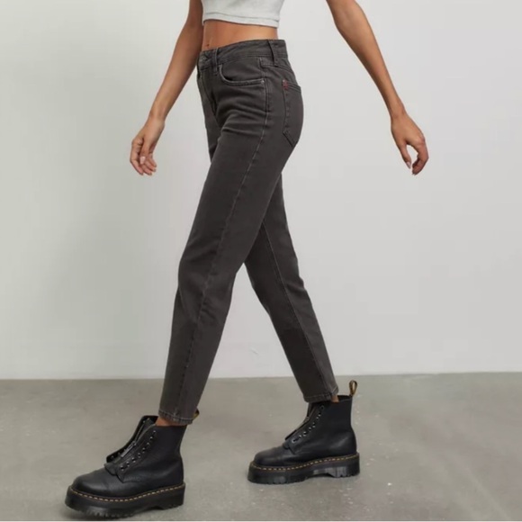 NEW Urban Outfitters BDG High Rise Skinny Straight Jeans Black/Grey - Picture 1 of 8